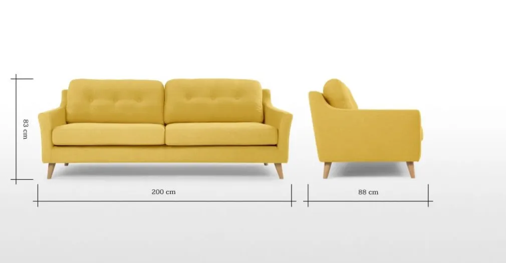 Sofá de 3 Cuerpos Rufus – Amarillo Mostaza