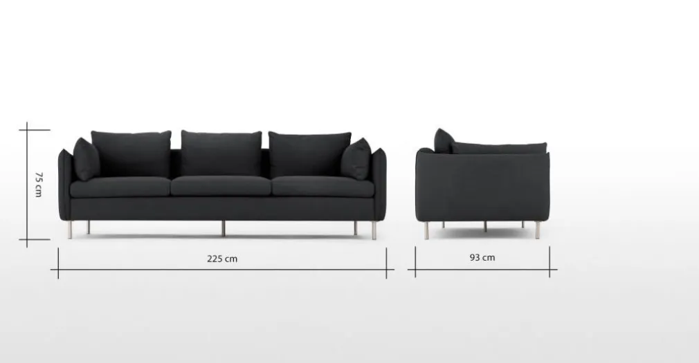 Sofá de 3 Cuerpos Vento – Gris Sterling