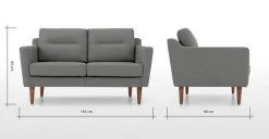 Sofá de 2 Cuerpos Walker – Gris