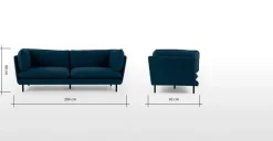 Sofá de 3 Cuerpos Wes – Azul Cerceta Selecto