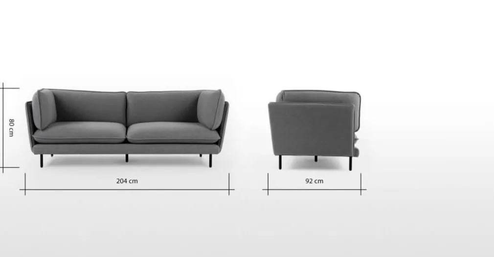 Sofá de 3 Cuerpos Wes – Gris Selecto