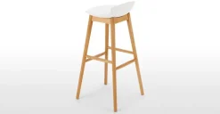 Taburete alto Thelma – Roble y blanco