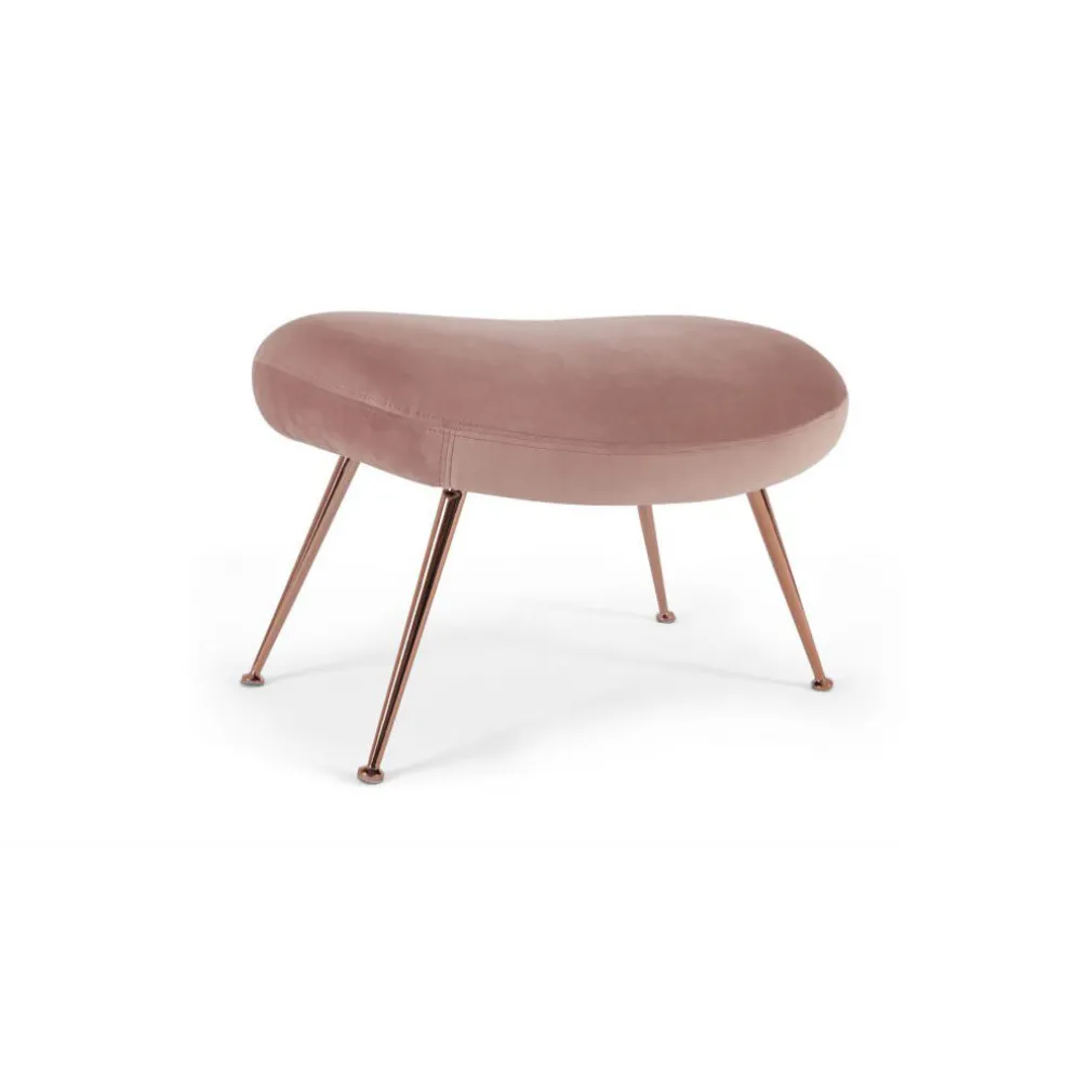Taburete Moby – Terciopelo rosa vintage