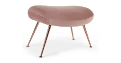 Taburete Moby – Terciopelo rosa vintage