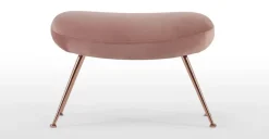 Taburete Moby – Terciopelo rosa vintage