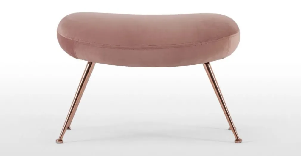 Taburete Moby – Terciopelo rosa vintage