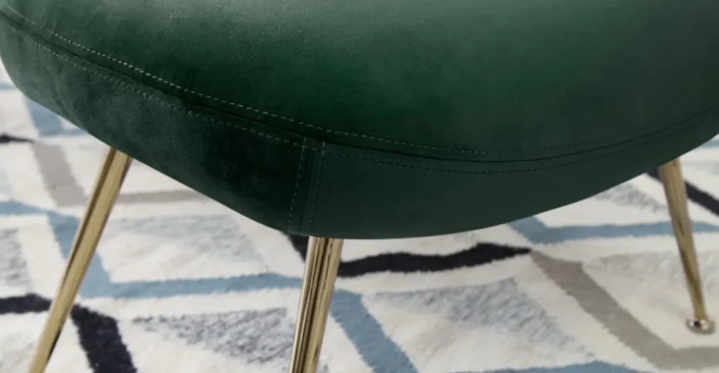 Taburete Moby – Terciopelo verde pino