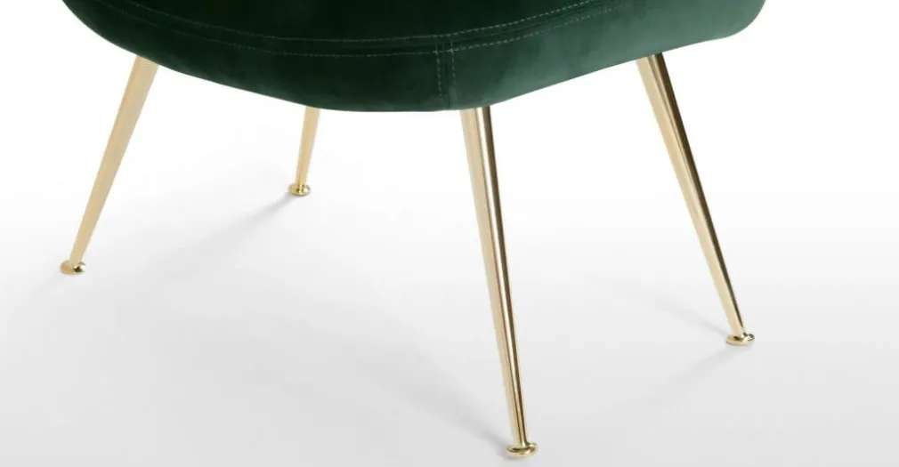 Taburete Moby – Terciopelo verde pino