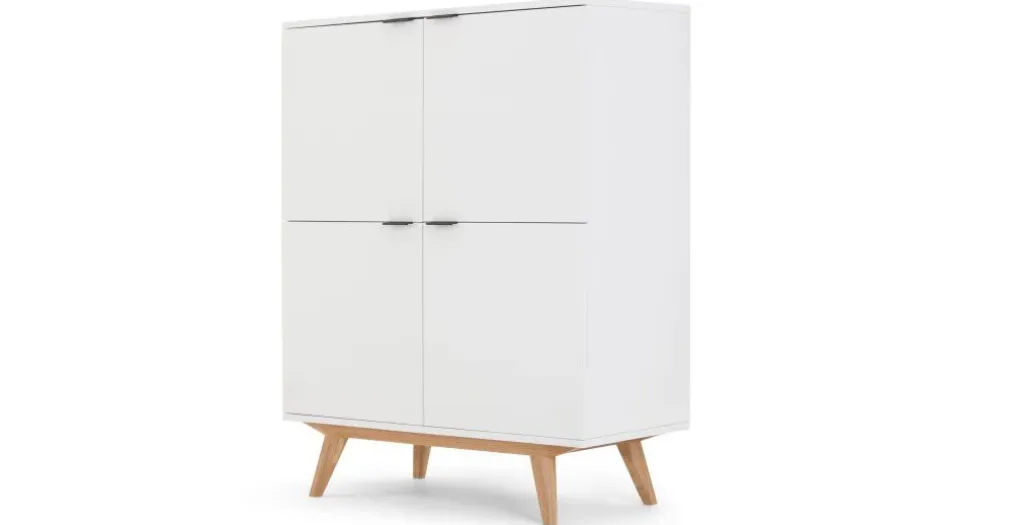 Vitrina Aveiro – Roble Natural y Blanco