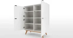 Vitrina Aveiro – Roble Natural y Blanco