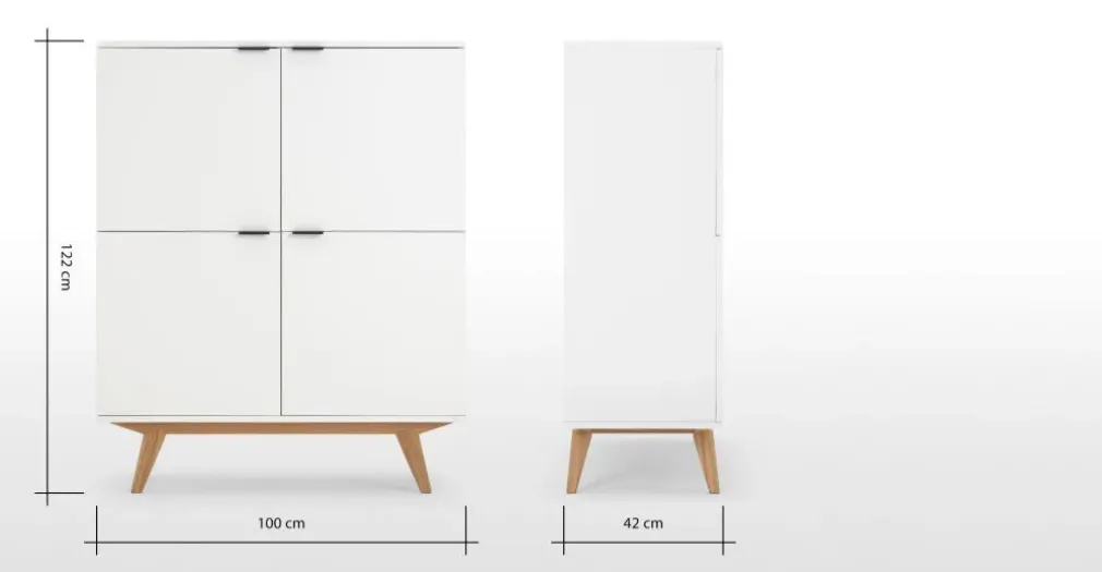 Vitrina Aveiro – Roble Natural y Blanco